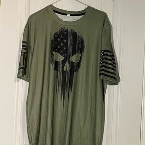 Amazon Green American Skull T-Shirt